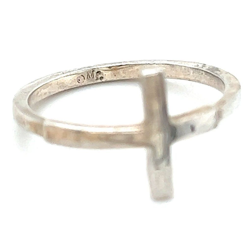 Sterling Sideways Cross Ring - Picture 4 of 6